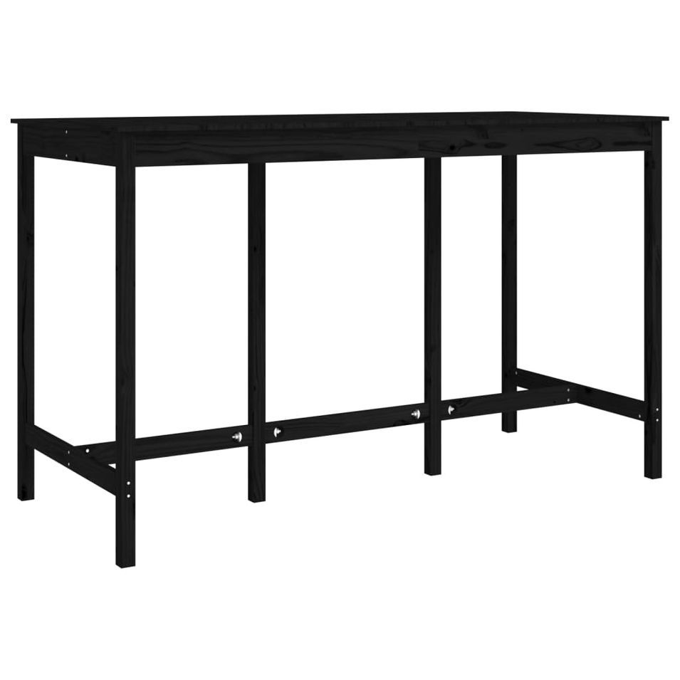 Table de bar Noir 180x80x110 cm Bois massif de pin - Photo n°1