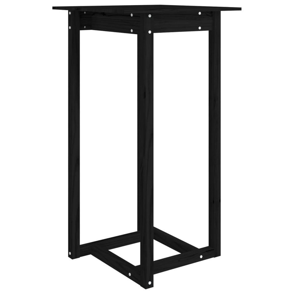 Table de bar Noir 60x60x110 cm Bois massif de pin - Photo n°1