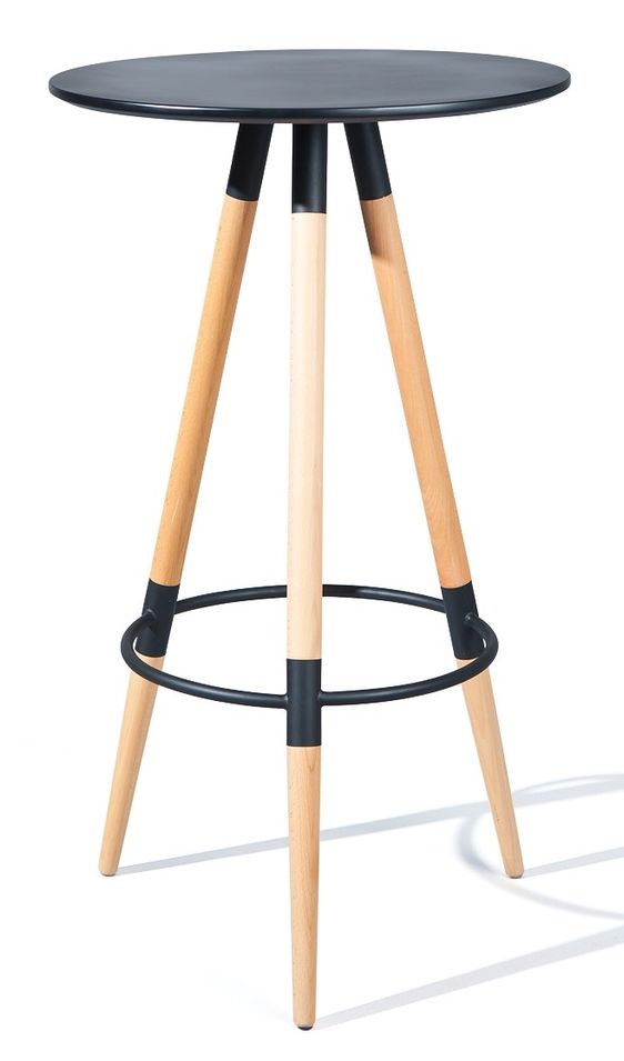 Table de bar Noire et Hêtre massif Saliou - Photo n°1