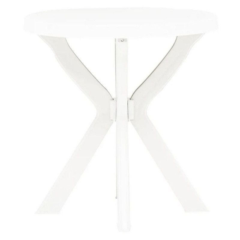 Table de bar ronde plastique blanc Bouka - Photo n°1