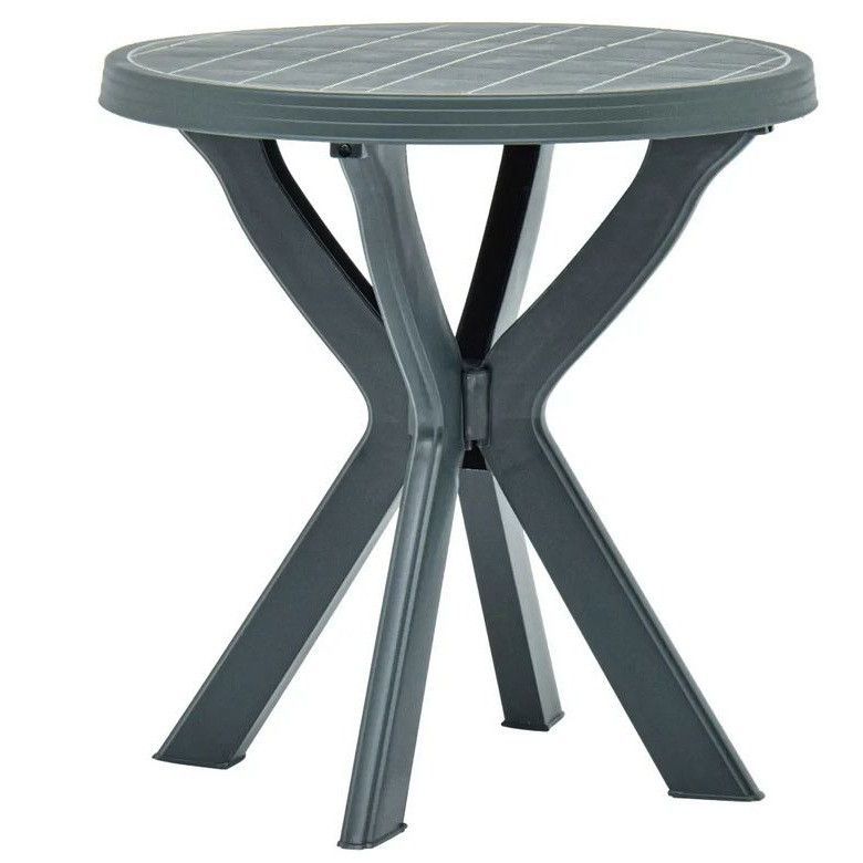 Table de bar ronde plastique vert Bouka - Photo n°1