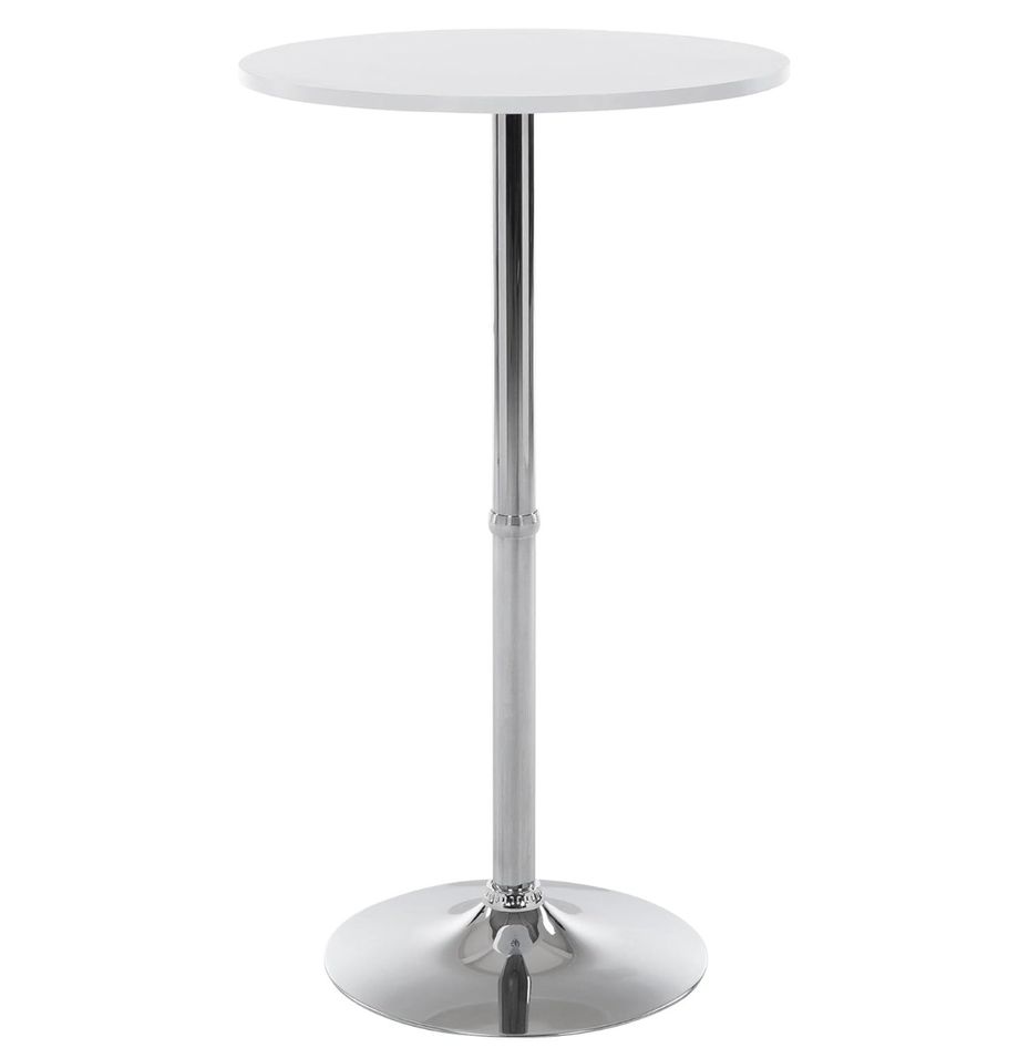 Table de bar ronde VIZO Ø60 cm – Plateau bois & pied chromé - Photo n°1