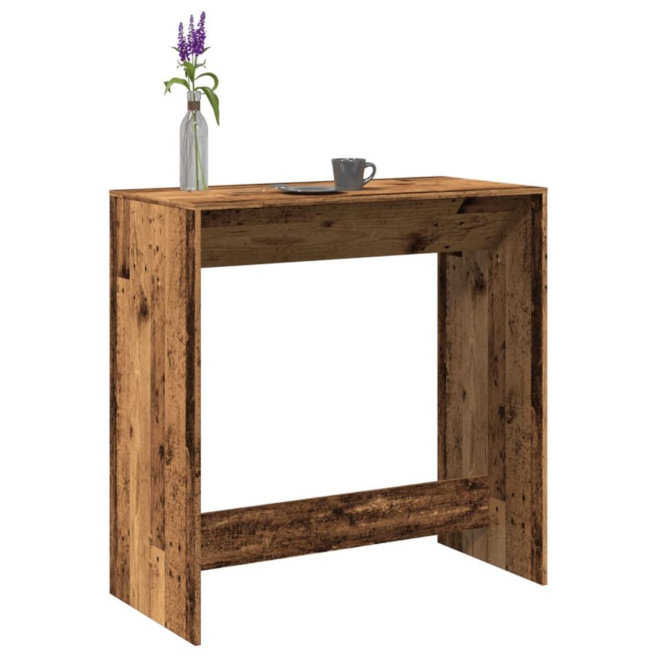 Table de bar vieux bois 102x50x103,5 cm bois d'ingénierie - Photo n°1