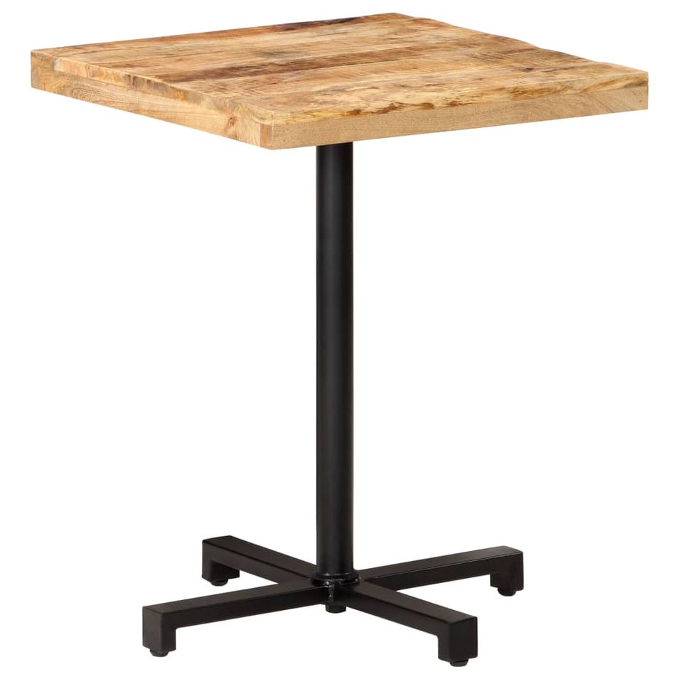 Table de bistro Carrée 60x60x75 cm Bois de manguier brut - Photo n°1
