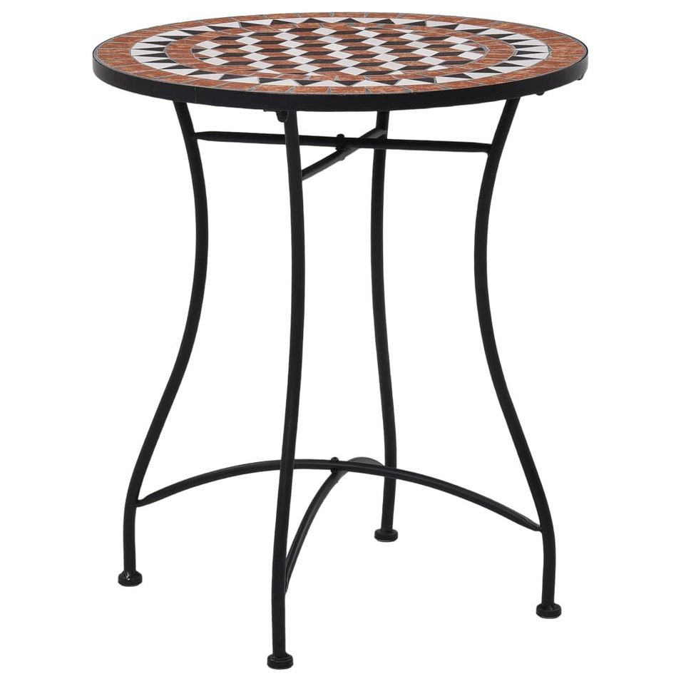 Table de bistro mosaïque Marron 60 cm Céramique - Photo n°1