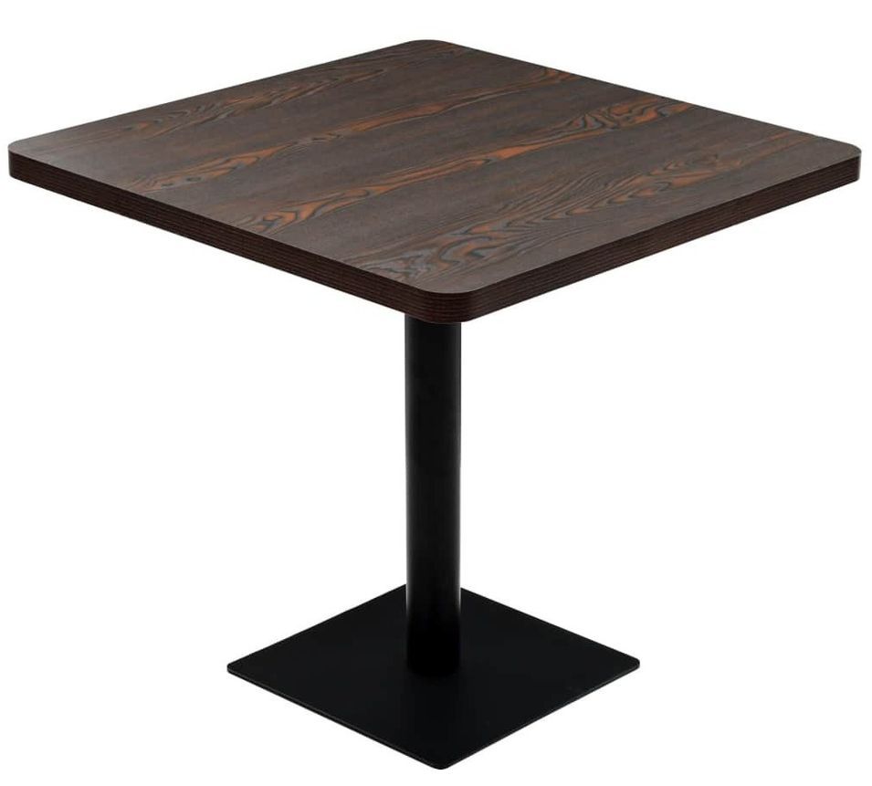 Table de bistrot carrée ULKA 80 cm - Bois et acier - Photo n°1