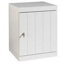 Table de chevet 1 porte bois laqué blanc Robin - Photo n°1