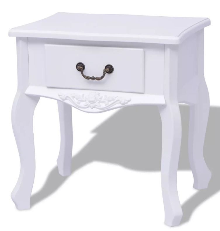 Table de chevet 1 tiroir bois blanc Chicco - Photo n°1