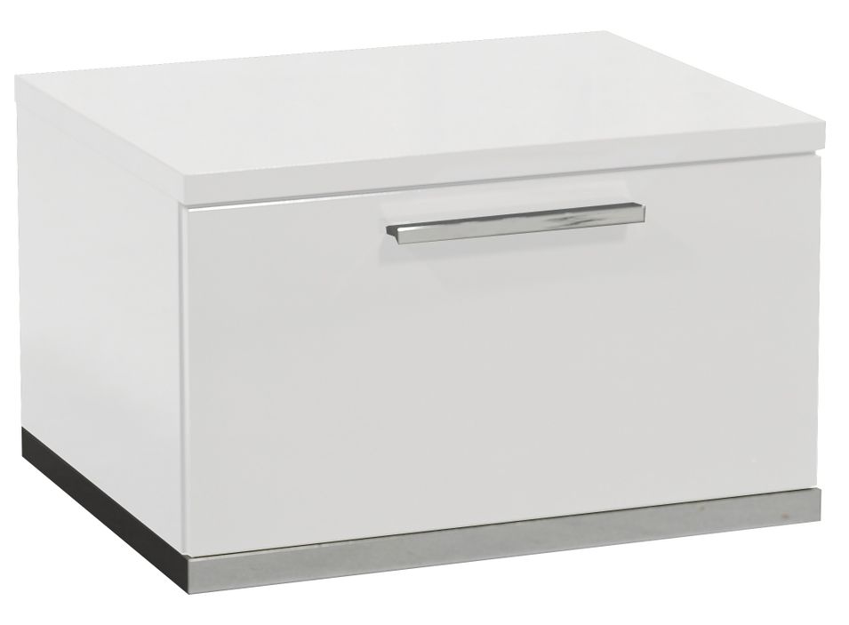 Table de chevet 1 tiroir bois laqué blanc Italya - Photo n°1