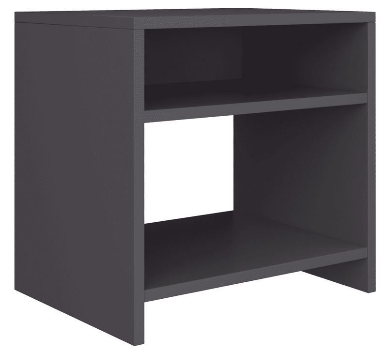 Table de chevet 2 étagères bois gris Fefi - Photo n°1