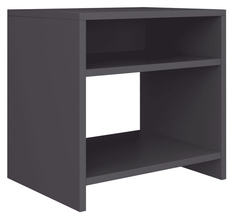 Table de chevet 2 étagères bois gris brillant Fefi - Photo n°1