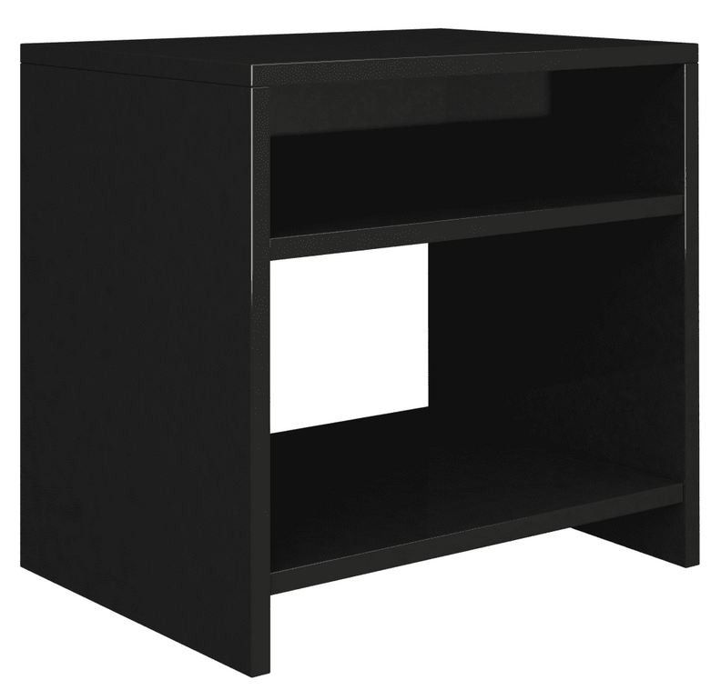 Table de chevet 2 étagères bois noir brillant Fefi - Photo n°1