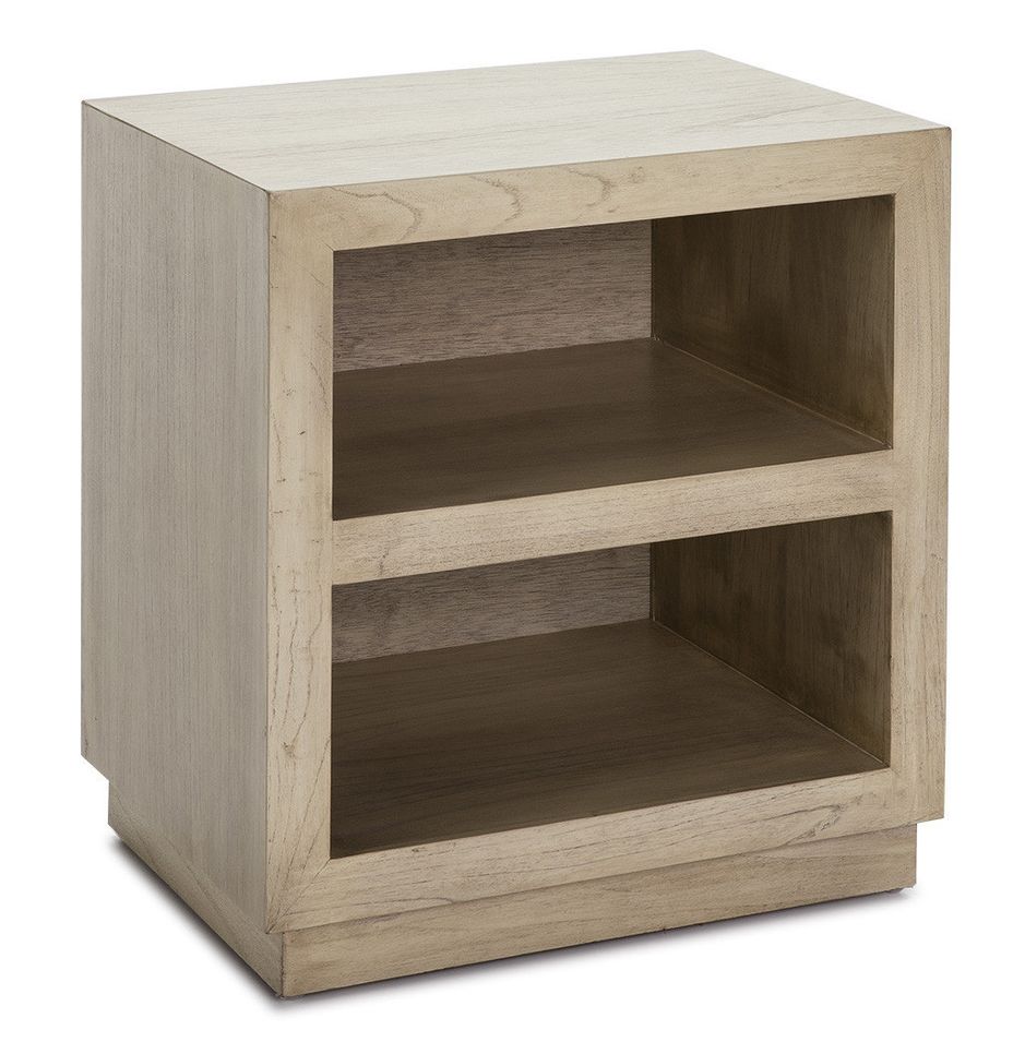 Table de chevet 2 niches bois massif clair Telo - Photo n°1