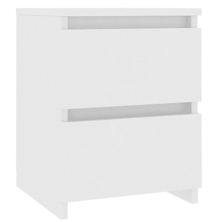 Table de chevet 2 tiroirs bois blanc Ricio - Lot de 2 - Photo n°1