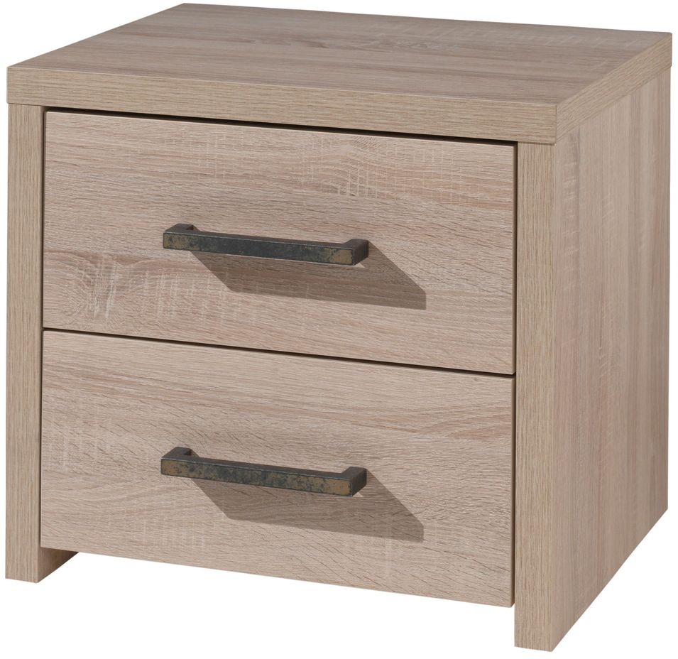 Table de chevet 2 tiroirs bois chêne clair Aline - Photo n°1