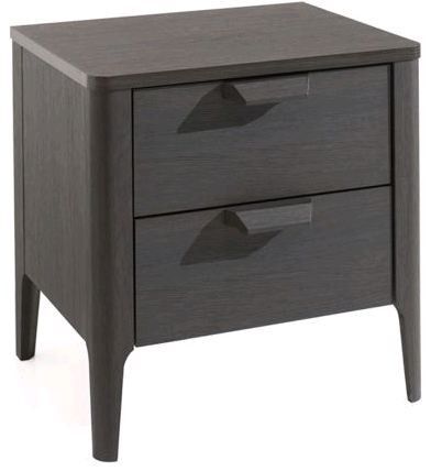 Table de chevet 2 tiroirs frêne noir Azalea - Photo n°1