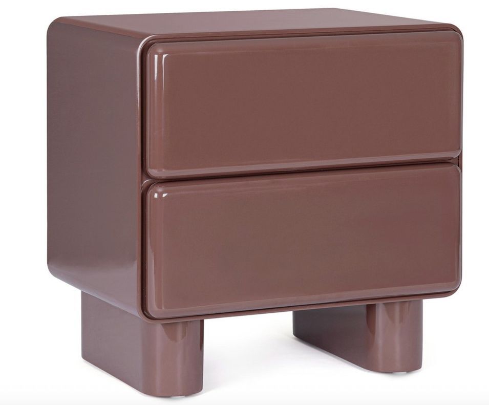 Table de chevet 2 tiroirs OTILIA – finition brillante - Photo n°1