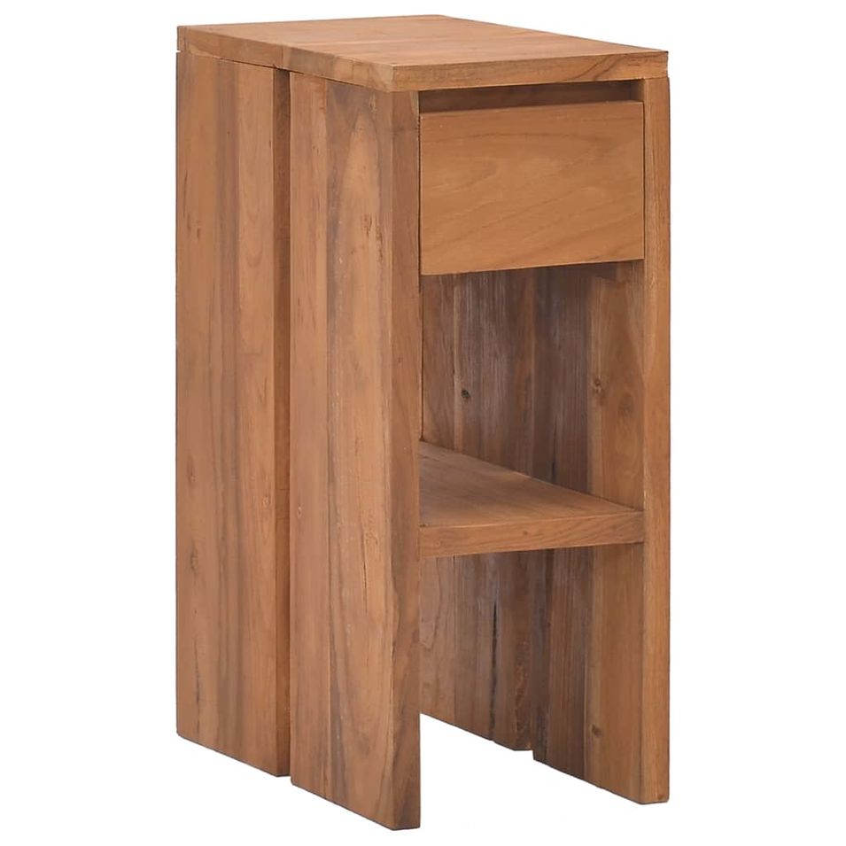 Table de chevet 20x35x50 cm Bois de teck solide - Photo n°1