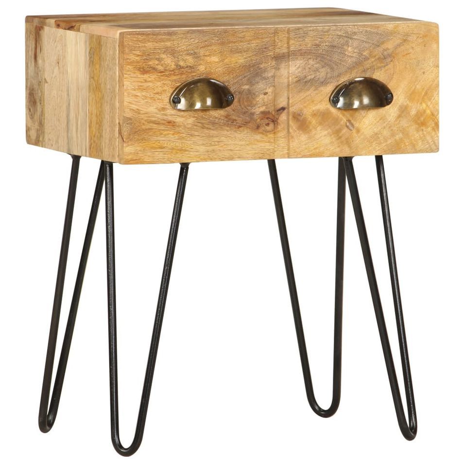 Table de chevet 40 x 30 x 50 cm Bois de manguier massif 2 - Photo n°1