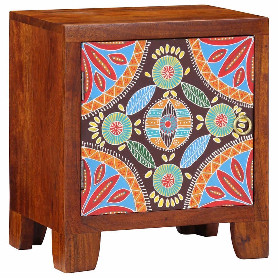 Table de chevet 40x30x45 cm bois d'acacia massif - Photo n°1