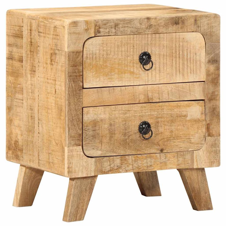 Table de chevet 40x32x46 cm bois de manguier massif brut - Photo n°1