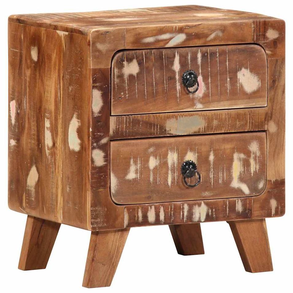 Table de chevet 40x32x46 cm bois massif de récupération - Photo n°1