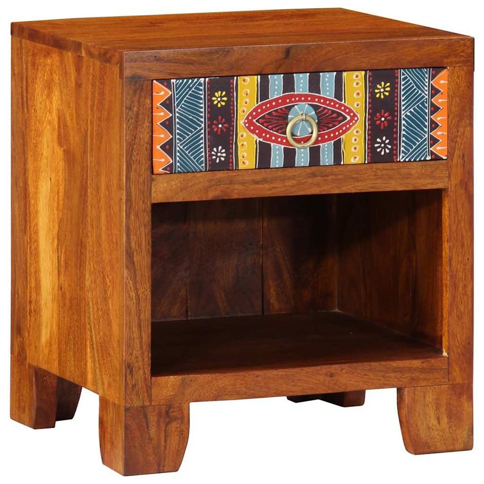 Table de chevet 40x35x45 cm bois d'acacia massif - Photo n°1
