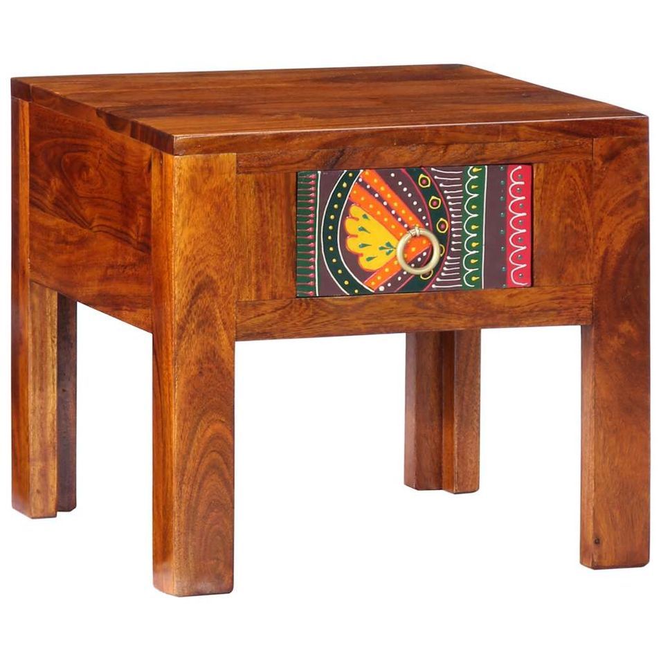 Table de chevet 40x40x36 cm bois d'acacia massif - Photo n°1
