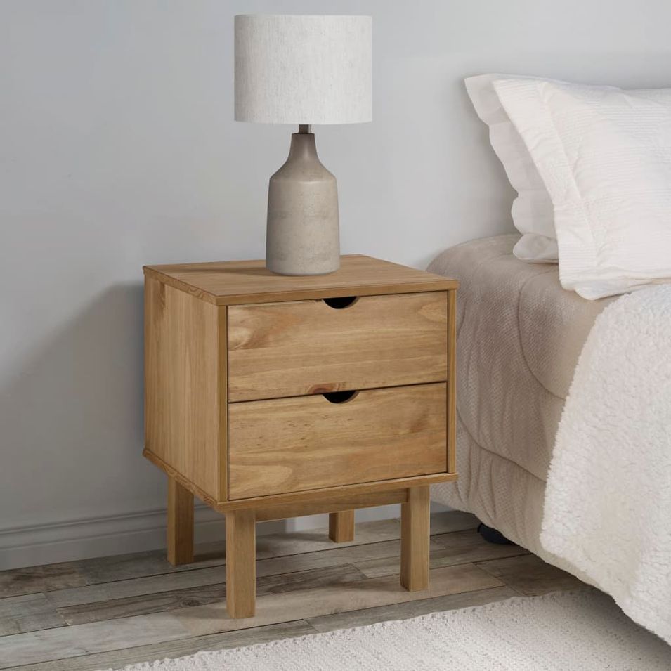 Table de chevet 46x39,5x57 cm Bois de pin solide - Photo n°1