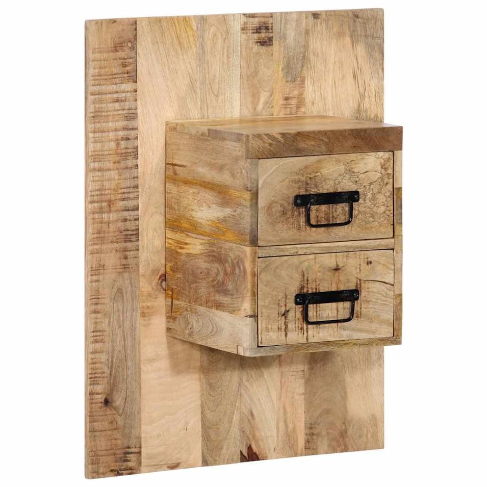 Table de chevet 60x32x80 cm bois massif de manguier brut - Photo n°1