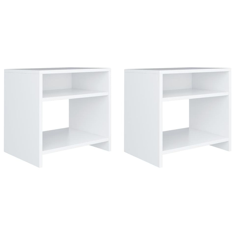 Table de chevet Blanc 40 x 30 x 40 cm - Lot de 2 - Photo n°1