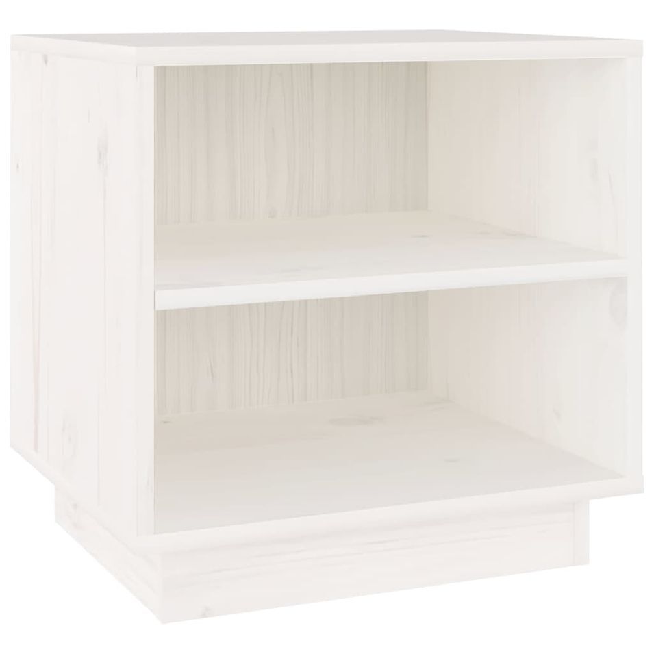 Table de chevet Blanc 40x34x40 cm Bois de pin solide - Photo n°1
