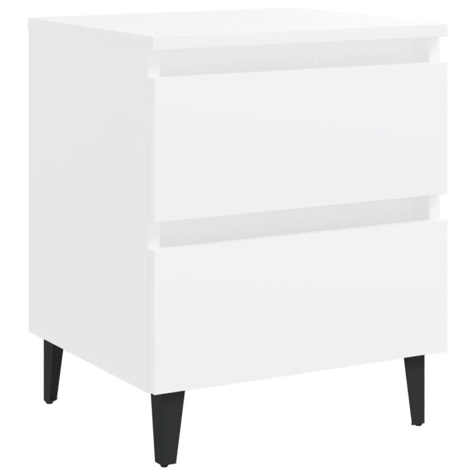 Table de chevet Blanc 40x35x50 cm - Photo n°1