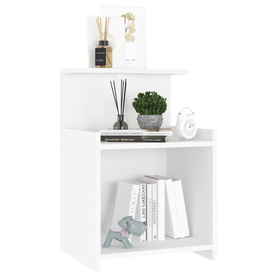 Table de chevet Blanc 40x35x60 cm - Photo n°1