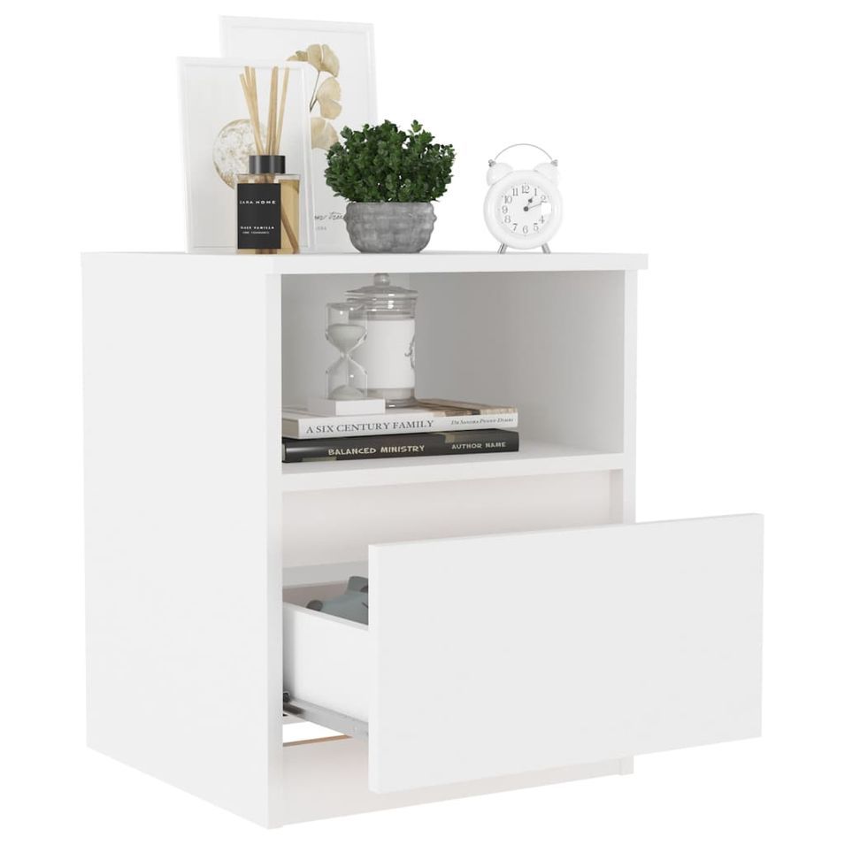 Table de chevet Blanc 40x40x50 cm 2 - Photo n°1