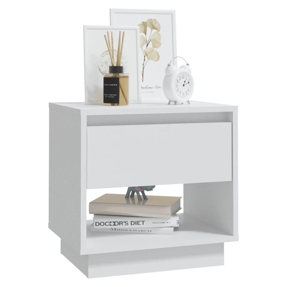 Table de chevet Blanc 45x34x44 cm - Photo n°1
