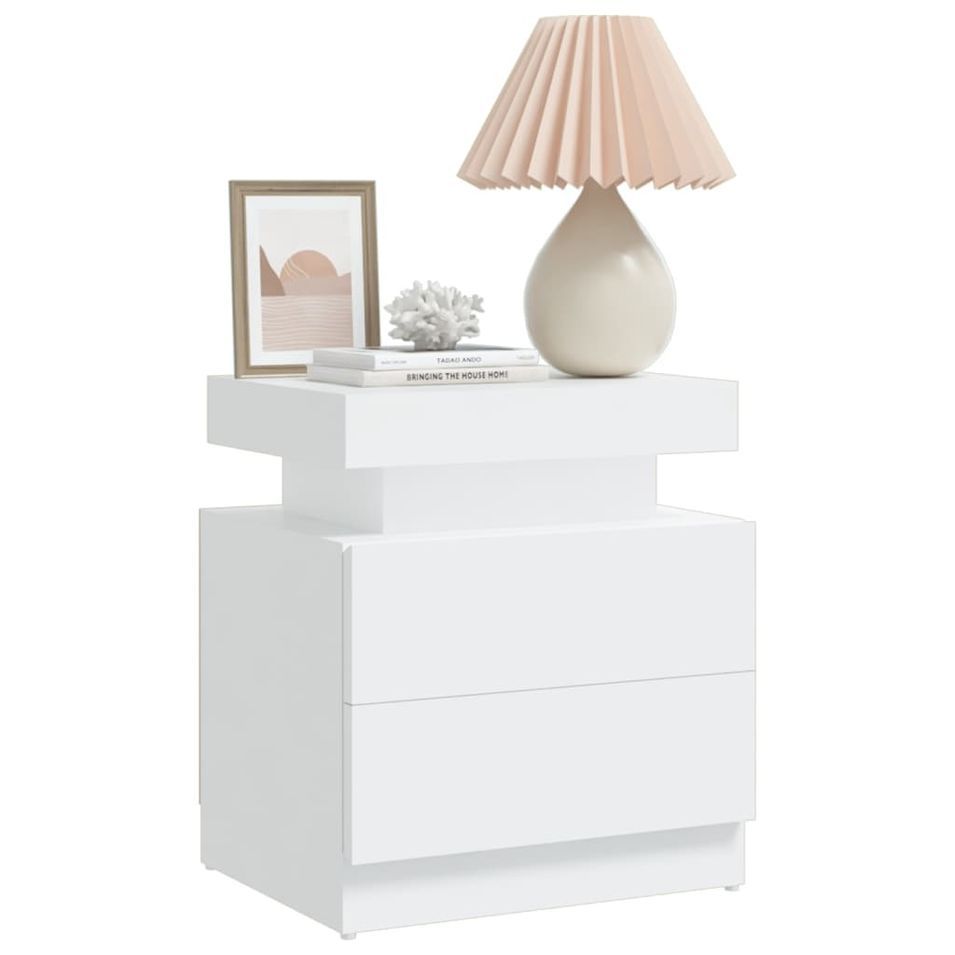 Table de chevet Blanc 45x35x52 cm - Photo n°1