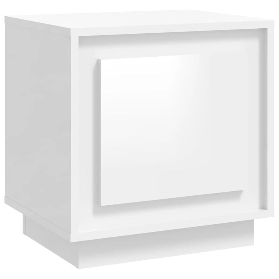 Table de chevet blanc brillant 44x35x45 cm bois d’ingénierie - Photo n°1