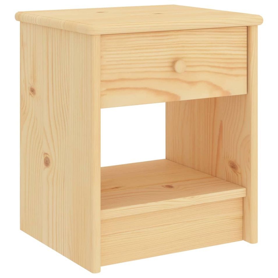 Table de chevet Bois clair 35x30x40 cm Bois de pin massif 2 - Photo n°1