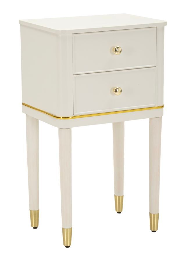 Table de chevet camille blanc cm 40x30x71 - Photo n°1