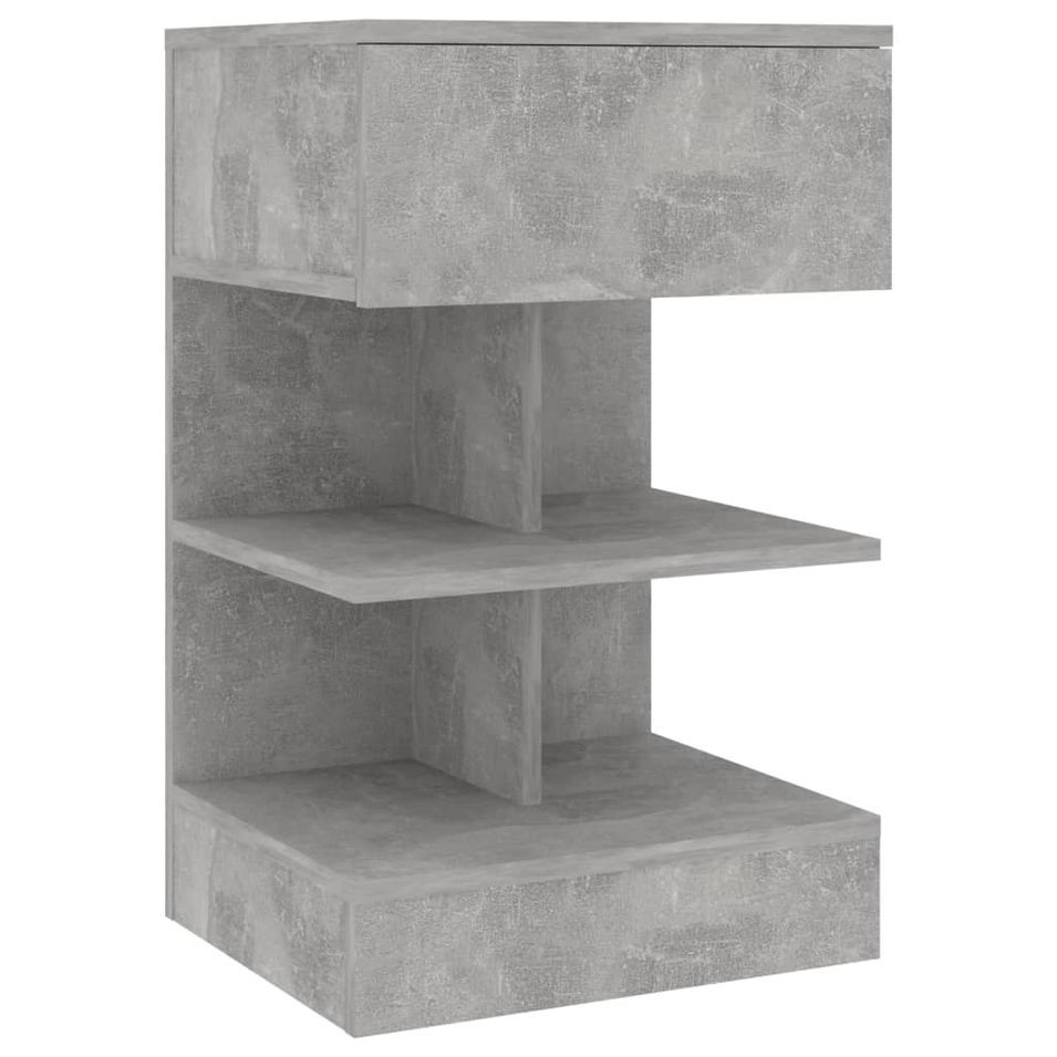 Table de chevet Gris béton 40x35x65 cm - Photo n°1