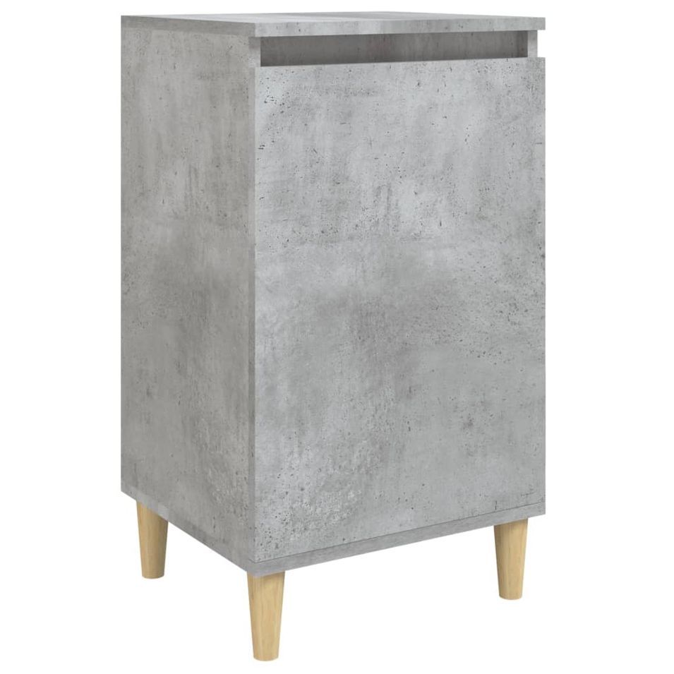 Table de chevet gris béton 40x35x70 cm bois d'ingénierie - Photo n°1