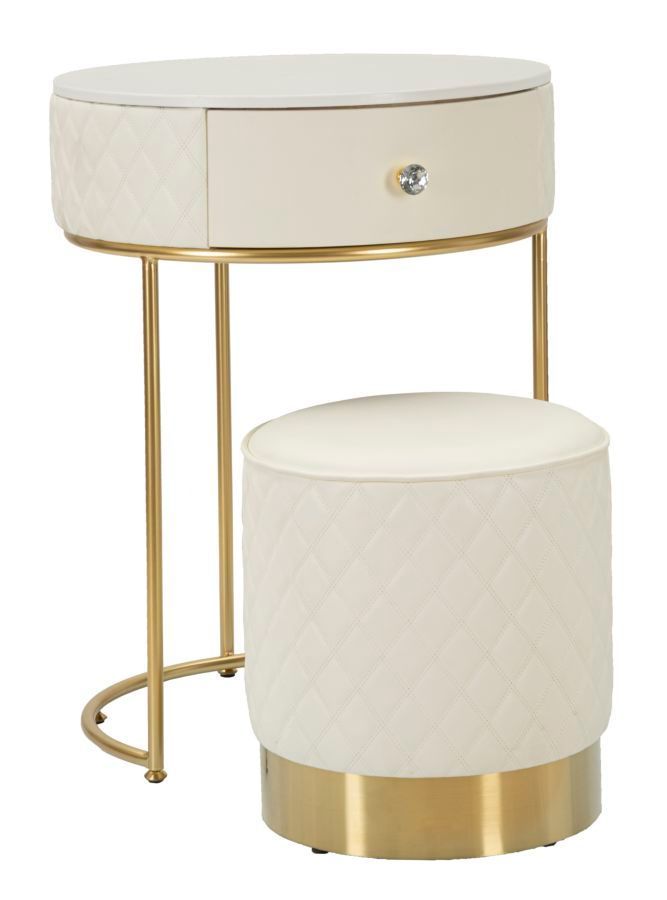 Table de chevet haute avec tabouret sharon cm ø 52 x 70 - ø 36 x 39 - Photo n°1