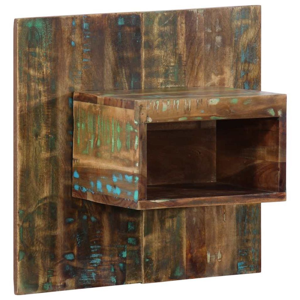 Table de chevet multicolore 50x27x50 cm bois de récupération - Photo n°1