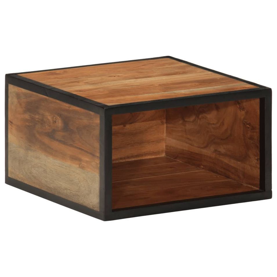 Table de chevet murale 35x35x20 cm bois massif d'acacia - Photo n°1