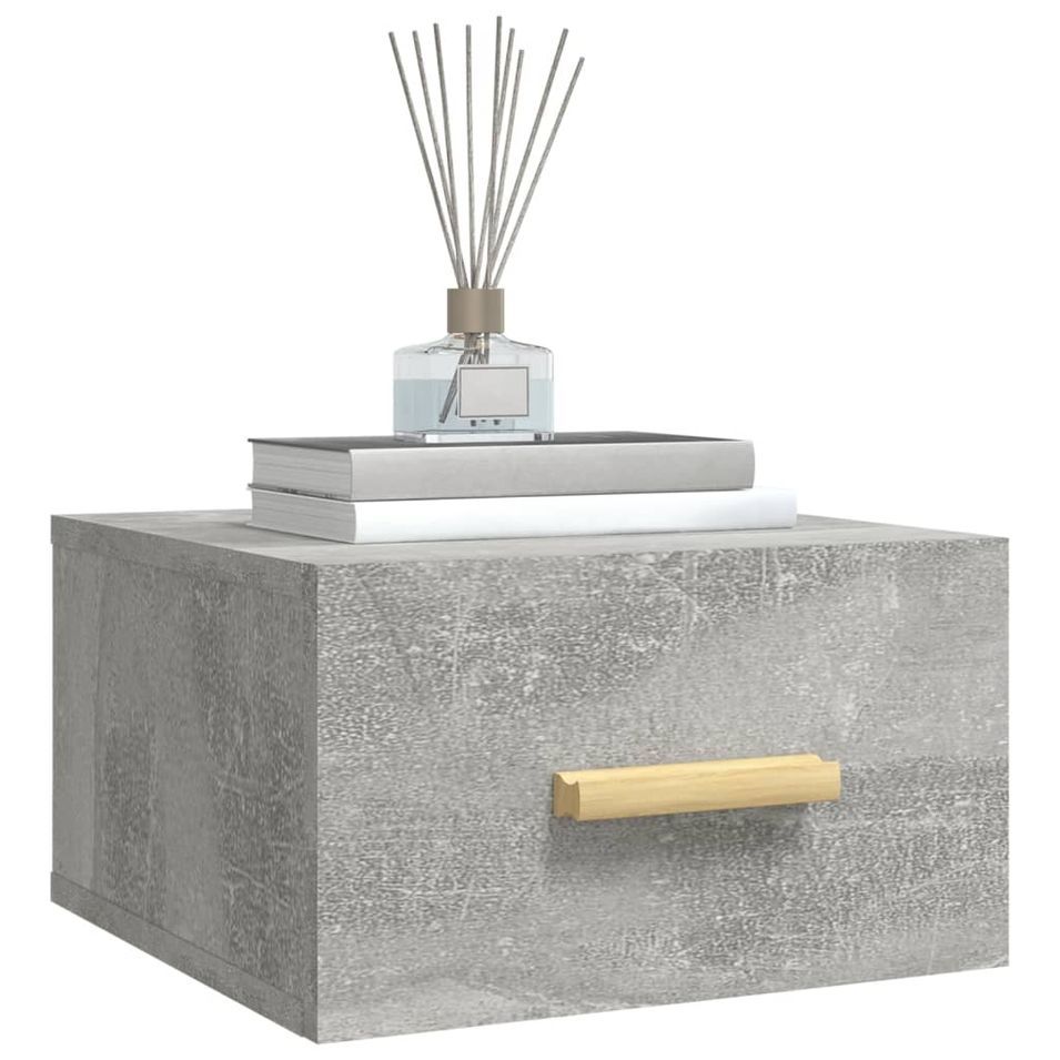 Table de chevet murale Gris béton 35x35x20 cm - Photo n°1