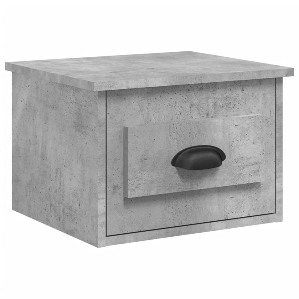 Table de chevet murale gris béton 50x36x40 cm - Photo n°1