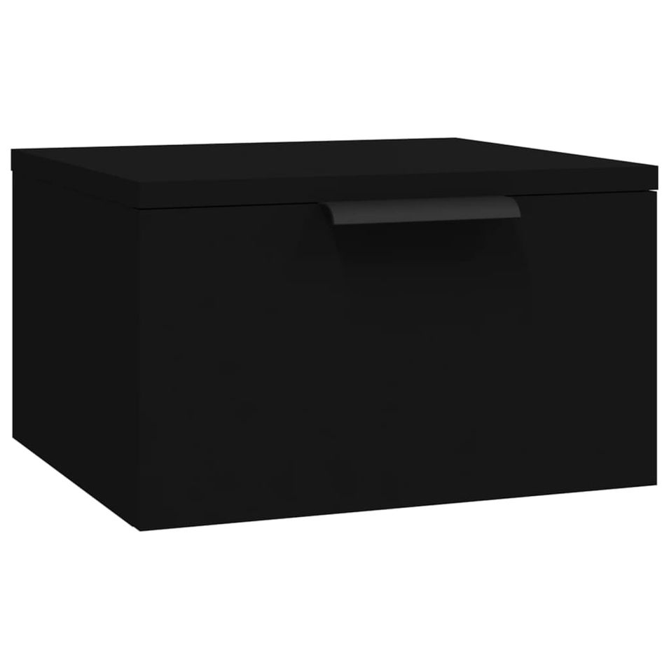Table de chevet murale noir 34x30x20 cm - Photo n°1
