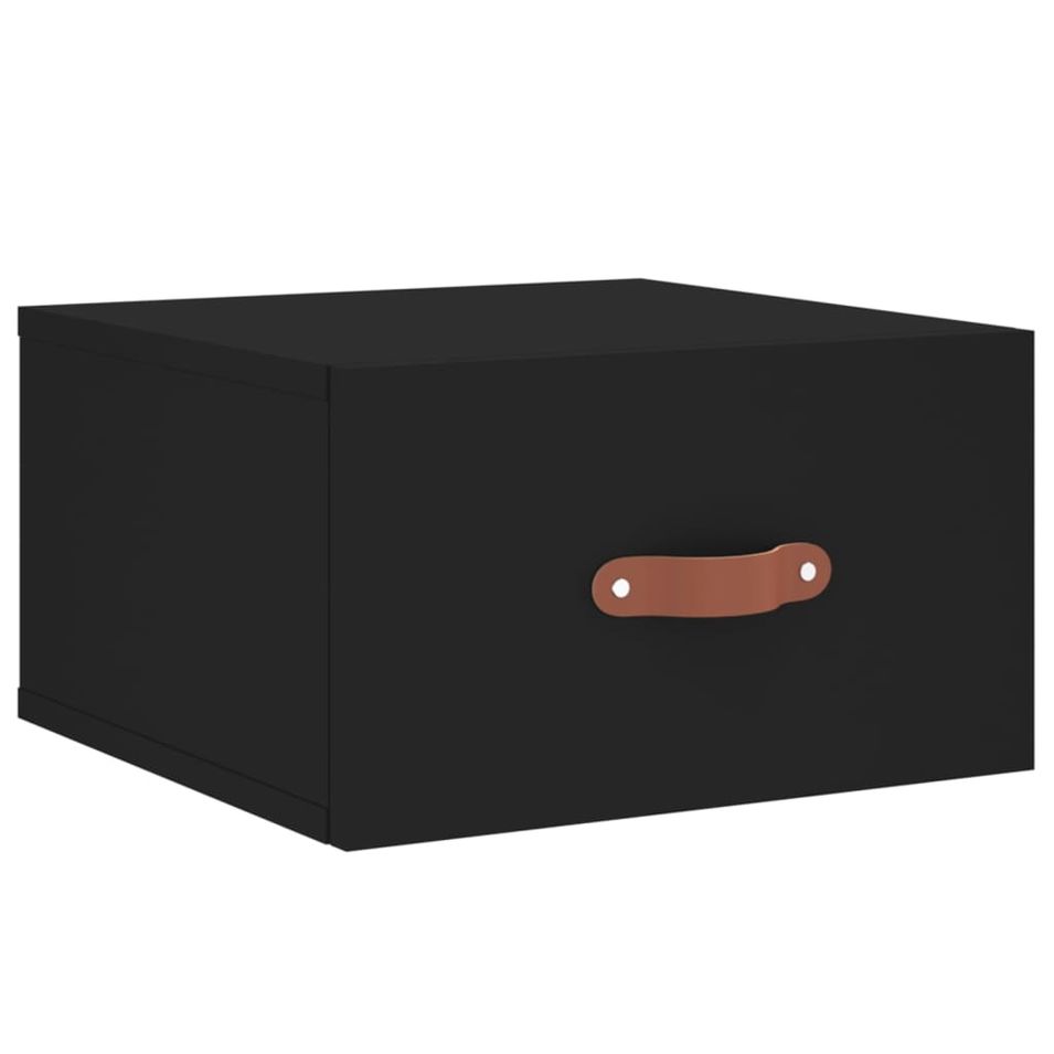 Table de chevet murale noir 35x35x20 cm - Photo n°1