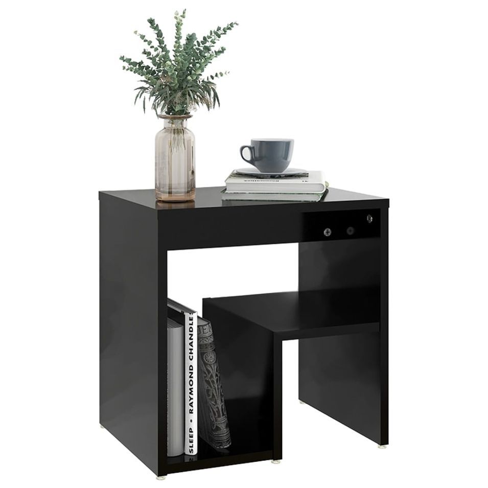 Table de chevet Noir 40x30x40 cm - Photo n°1